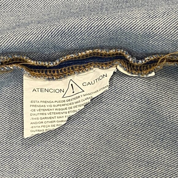 Zara Denim Mini Dress Womens M Sleeveless Snap Up Medium Wash Collar - Picture 6 of 6